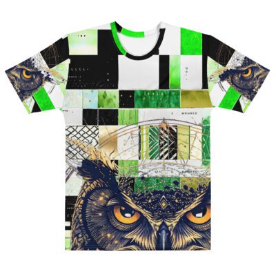 Nocturnal Dominion — Sacred Owl Sigil in Cosmic Wisdom Streetwear with Spiritual Awareness and Guardian Energy Aesthetic | Men’s Cotton Crew Neck T-Shirt