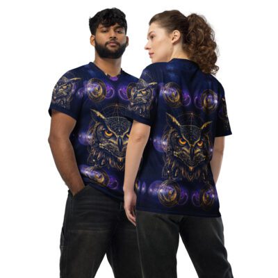 Mystic Zodiac Owl: Celestial Moon Wisdom Recycled Unisex Sports Jersey