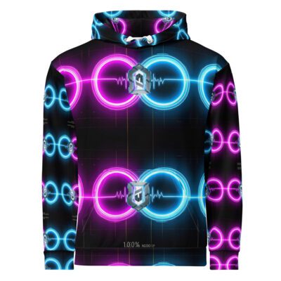 Infinite Clutch: Neon Dual Core Emblem Unisex Cotton Hoodie