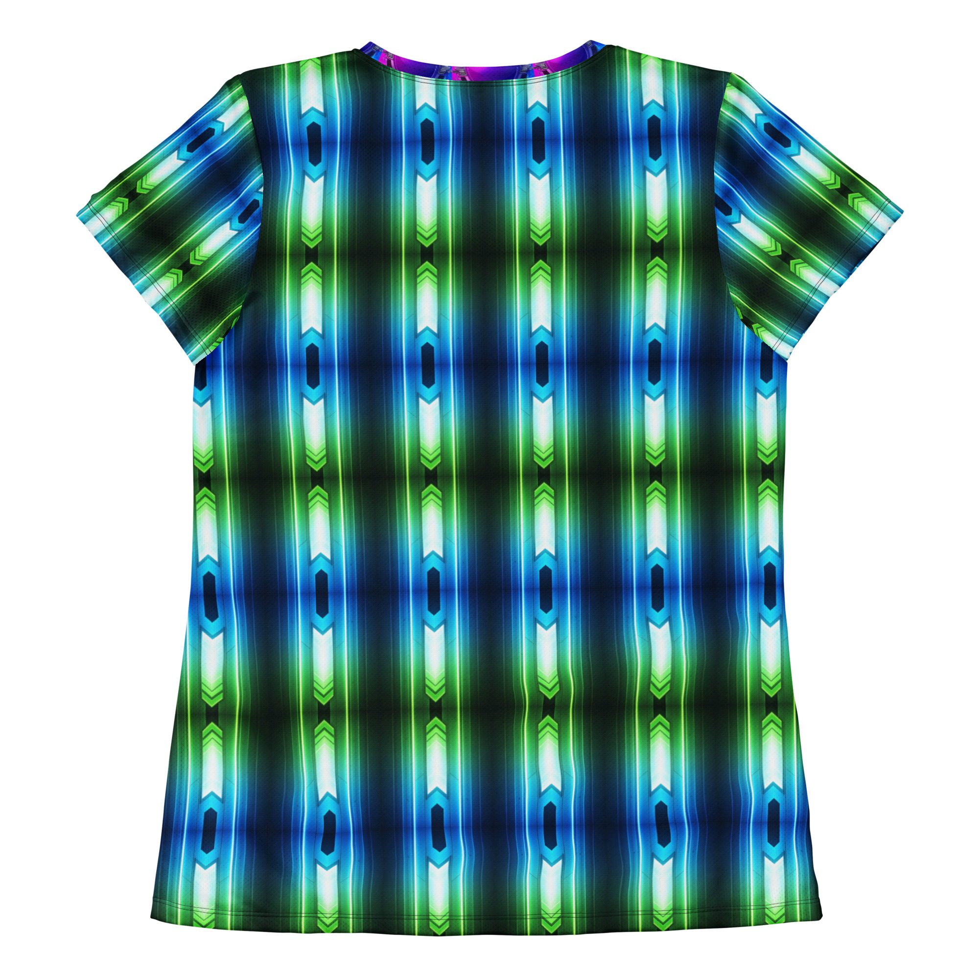 Pulse Reactor: Core Flow Emblem Women’s Athletic T-Shirt - Image 3