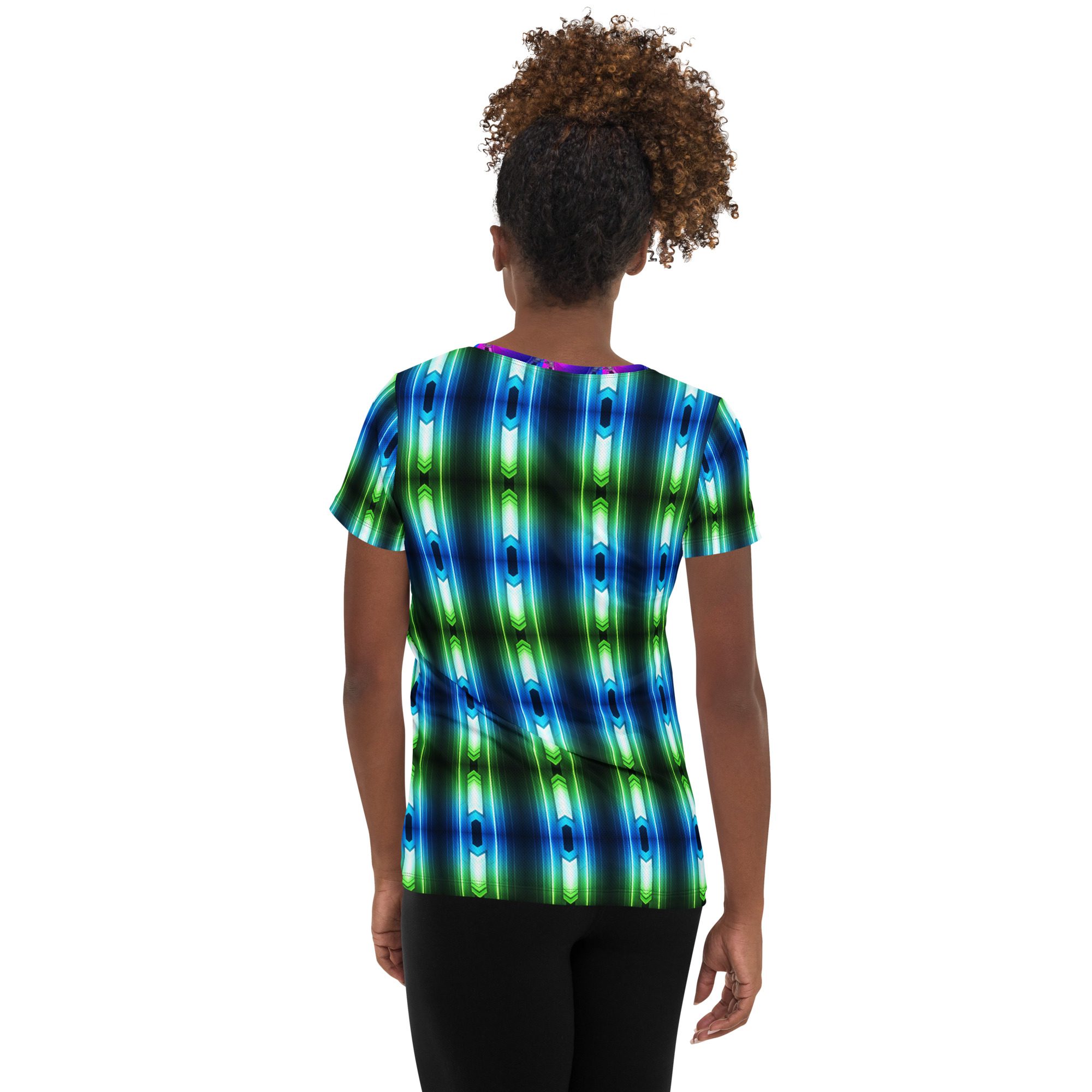 Pulse Reactor: Core Flow Emblem Women’s Athletic T-Shirt - Image 4