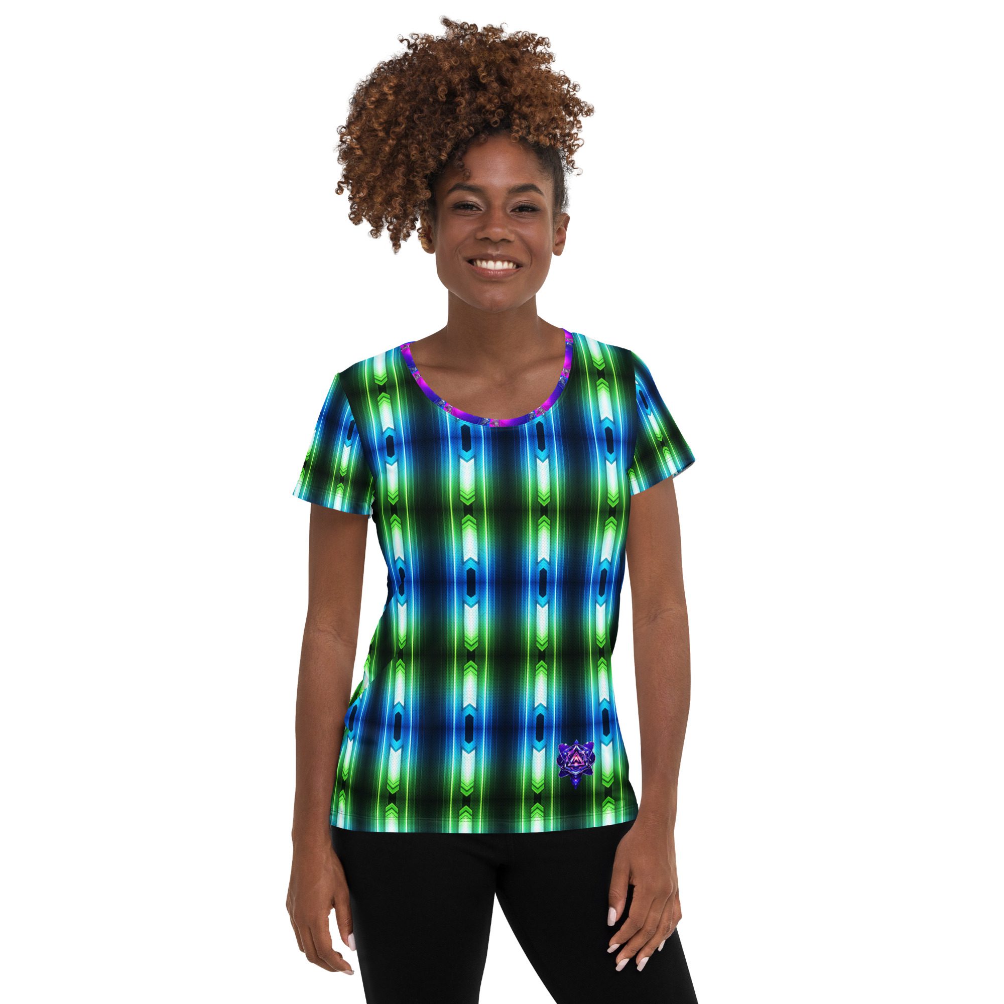 Pulse Reactor: Core Flow Emblem Women’s Athletic T-Shirt