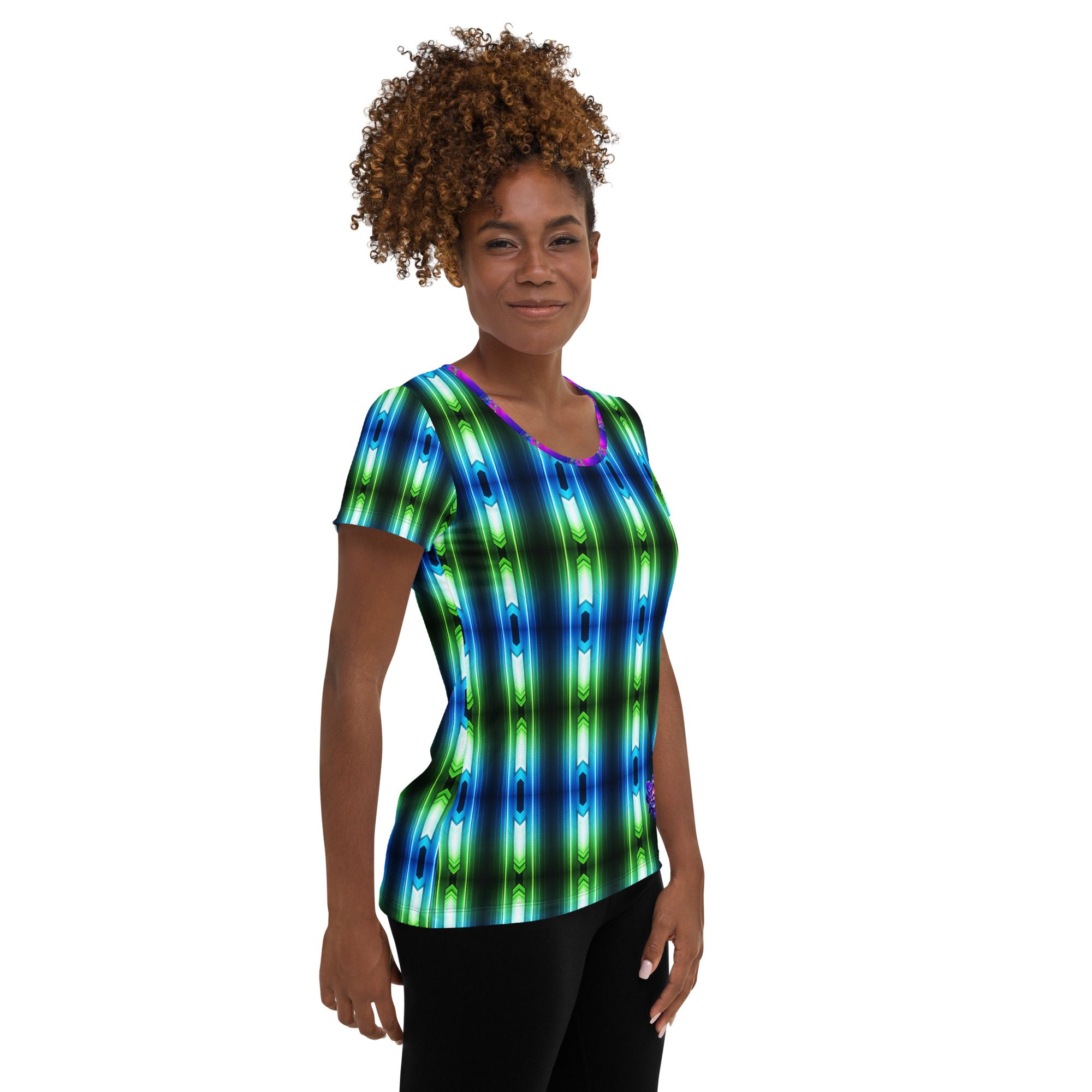 Pulse Reactor: Core Flow Emblem Women’s Athletic T-Shirt - Image 6