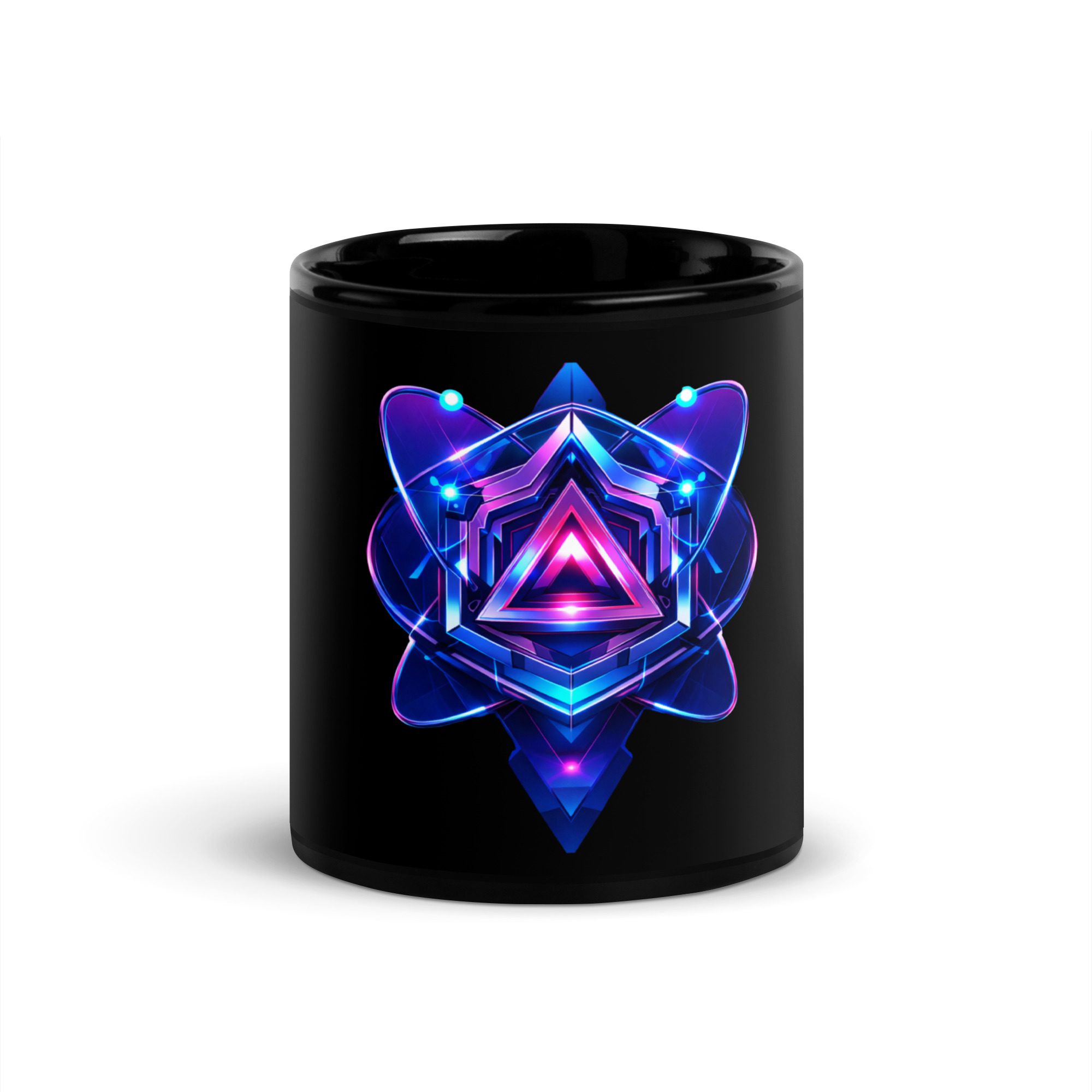 Nova Reactor Cyberpunk Energy Core Black Glossy Mug - Image 2