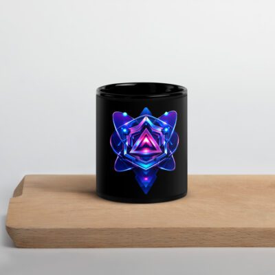 Nova Reactor Cyberpunk Energy Core Black Glossy Mug