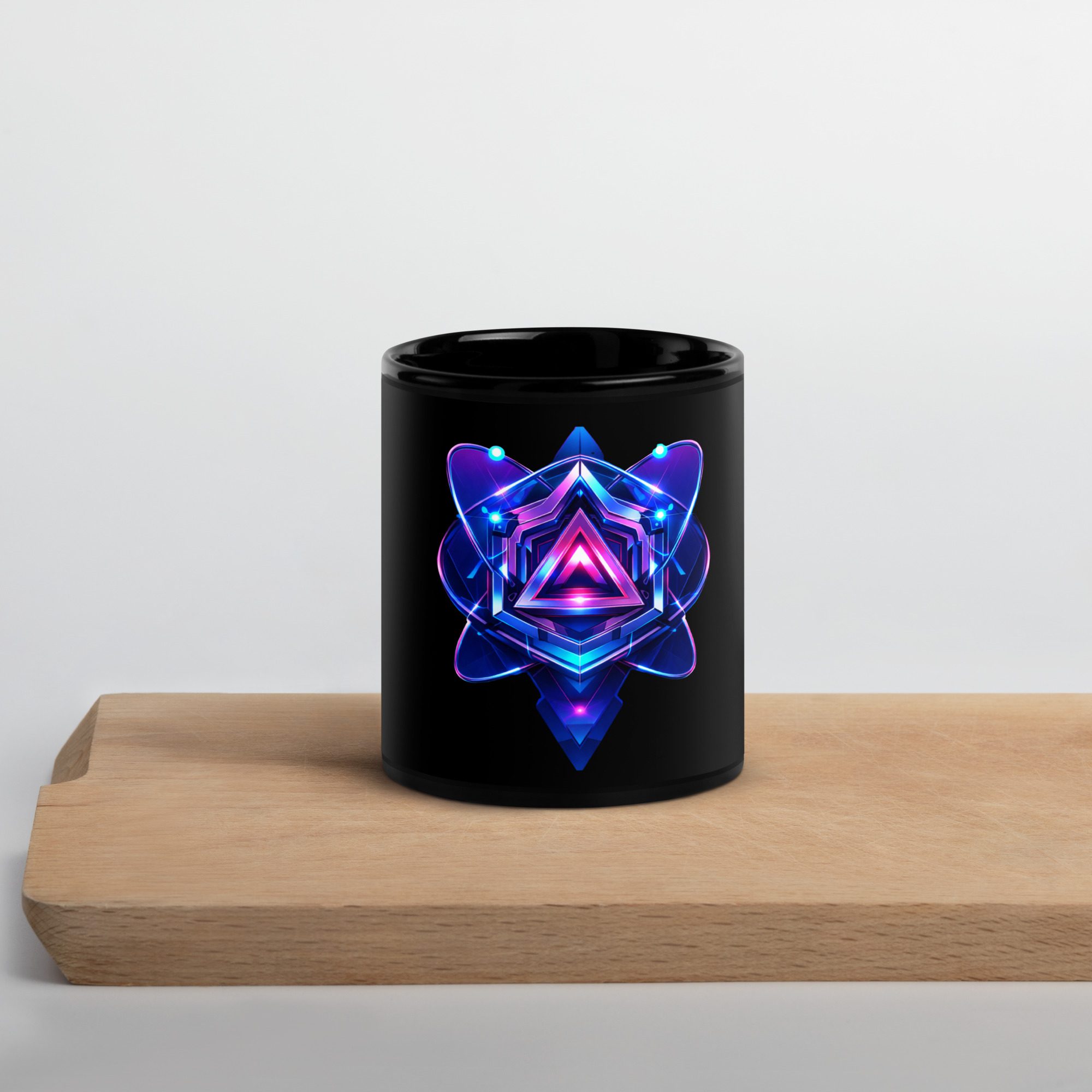 Nova Reactor Cyberpunk Energy Core Black Glossy Mug
