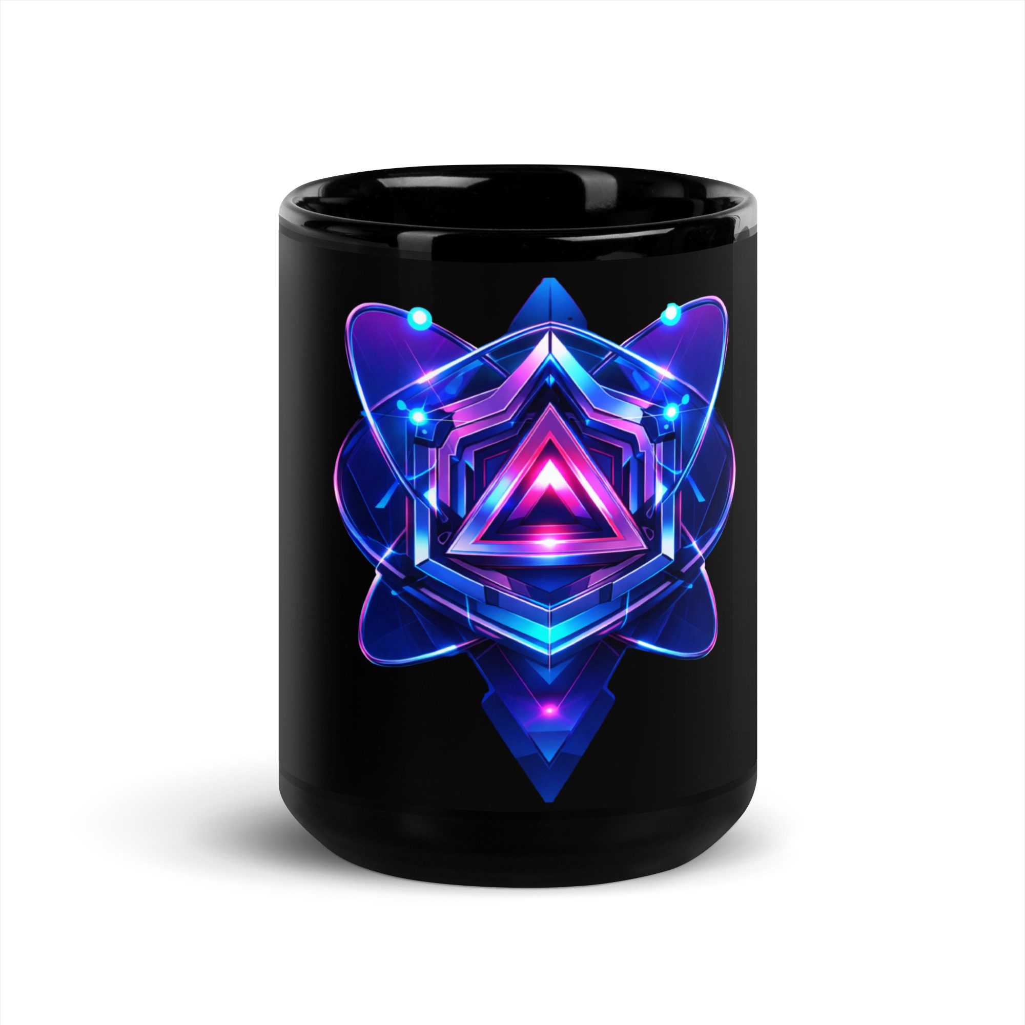 Nova Reactor Cyberpunk Energy Core Black Glossy Mug - Image 3
