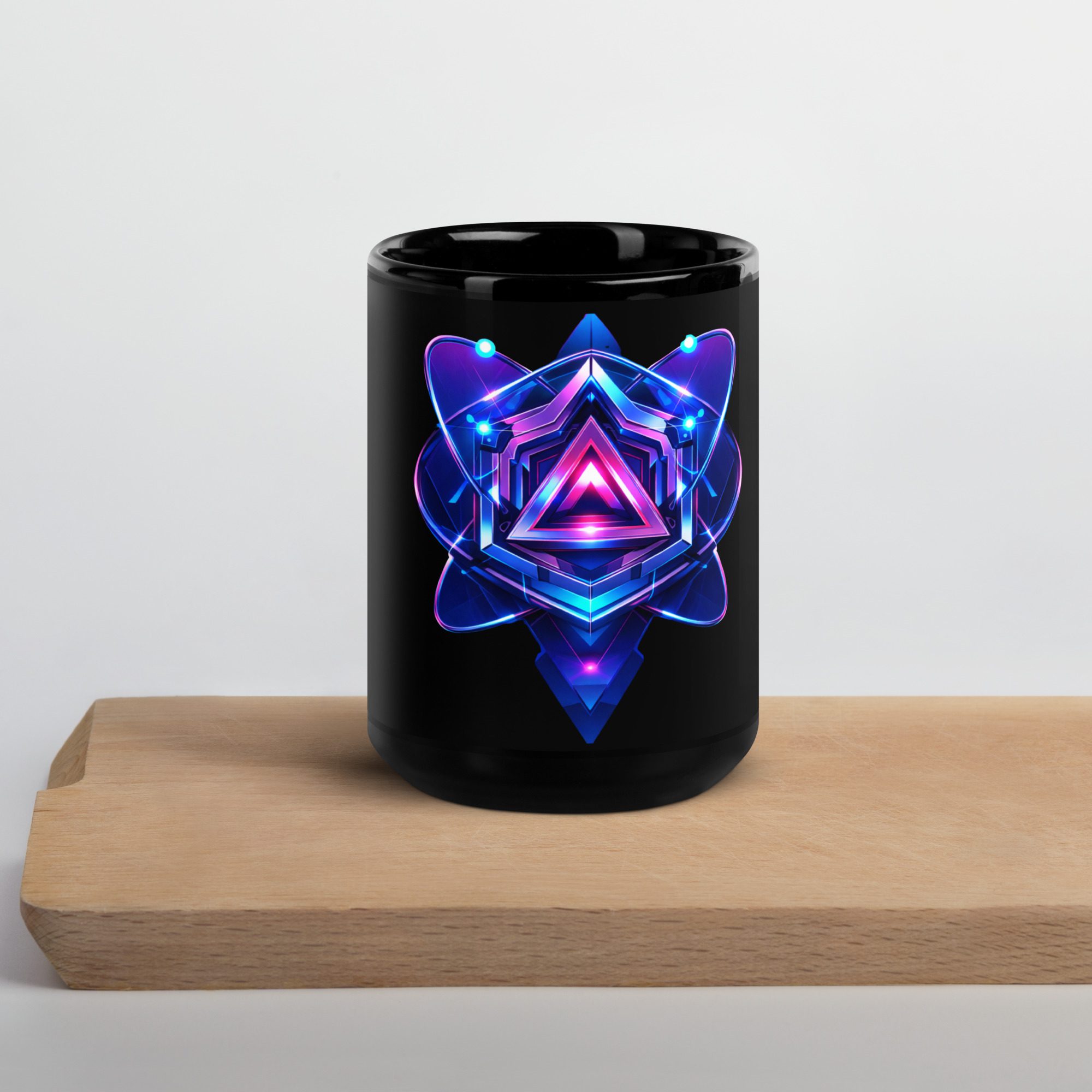 Nova Reactor Cyberpunk Energy Core Black Glossy Mug - Image 4
