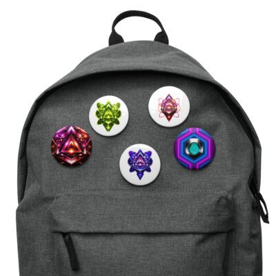 Neon Reactor Core Set — Cyberpunk Energy: Set of pin buttons