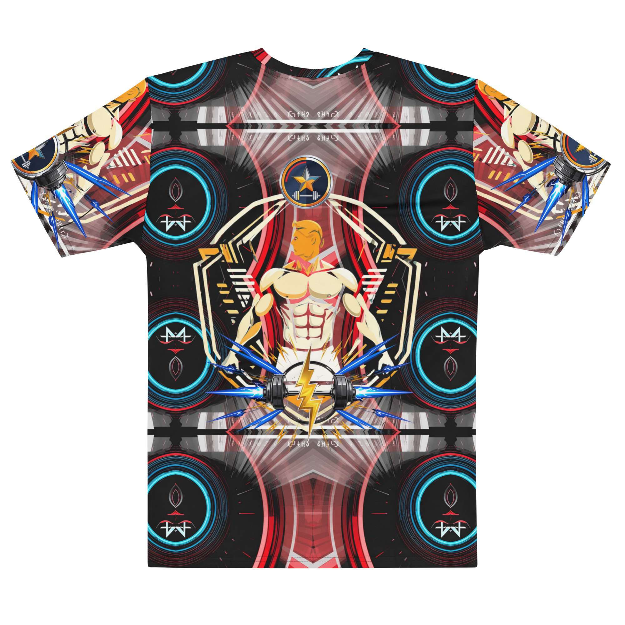 Guardian Core — Reactor Strength Sigil in Cyber Athletic Streetwear | Gym-Ready Energy Design | All-Over Print Men’s T-Shirt - Image 3