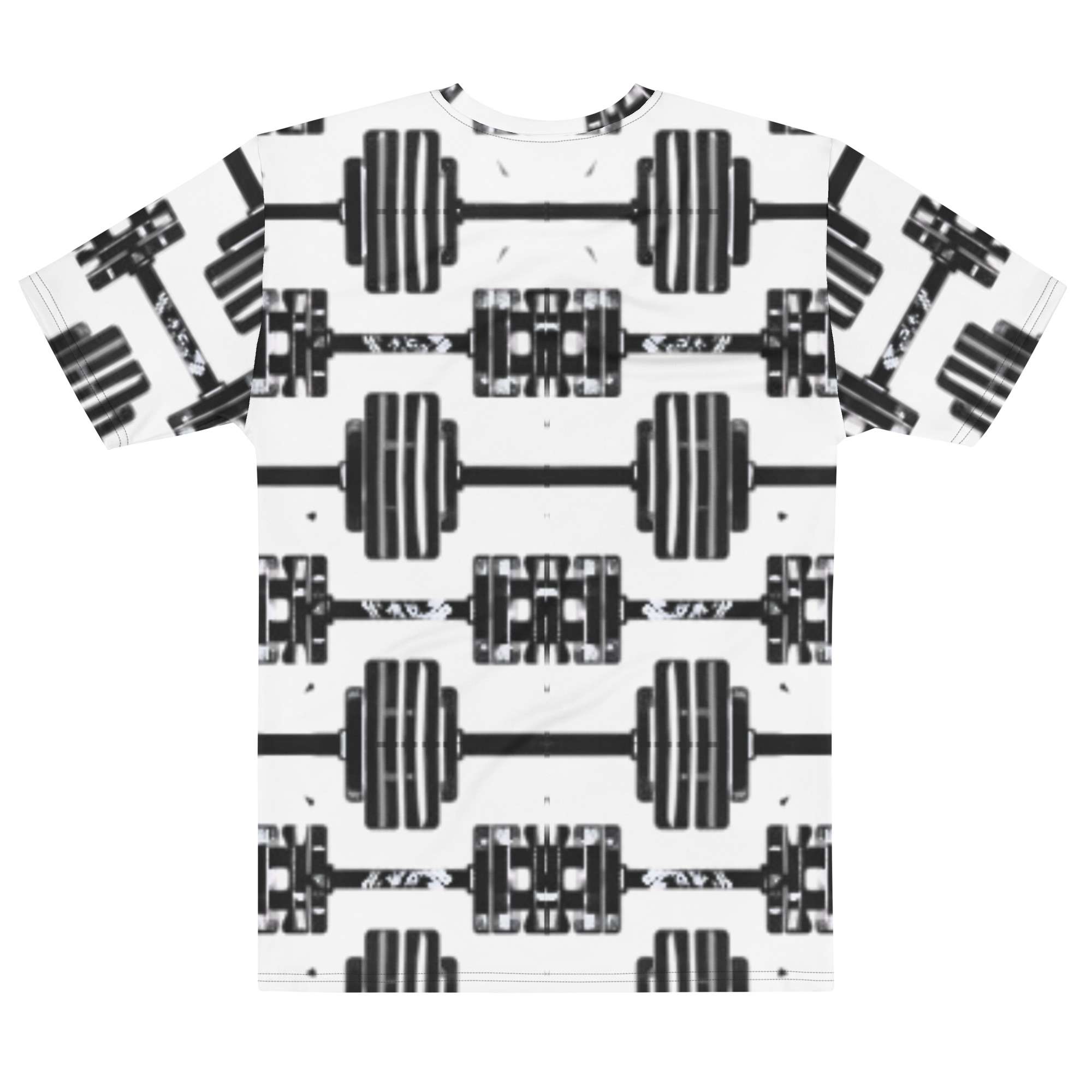 Iron Grid — Minimal Barbell Pattern in Clean Fitness Streetwear | Strength Training Meets Everyday Gym Lifestyle | All-Over Print Men’s T-Shirt - Image 3