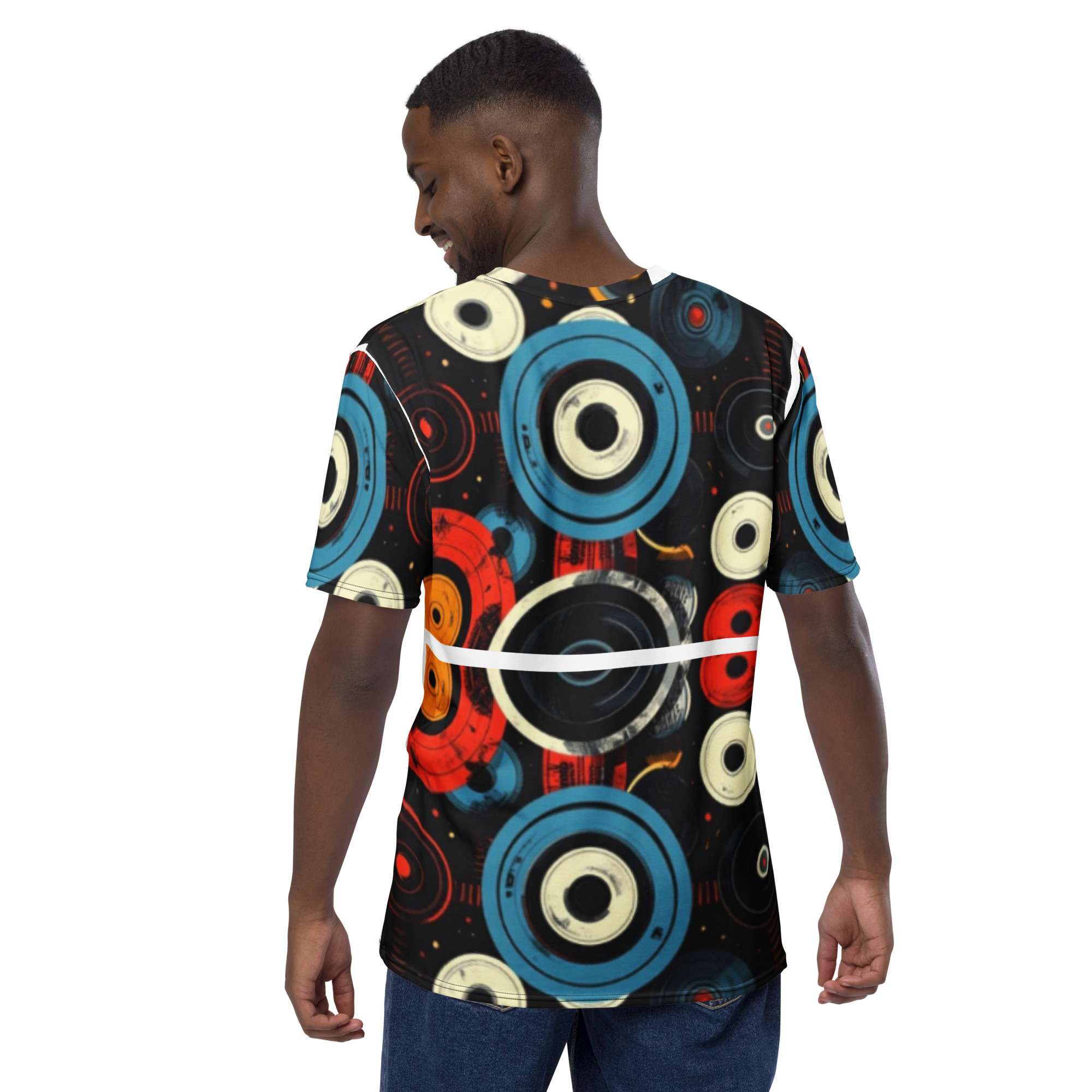 Orbit Frequency — Retro Athletic Energy Pattern in Bold Fitness Streetwear | Vinyl Motion Meets Modern Gym Lifestyle - Image 4