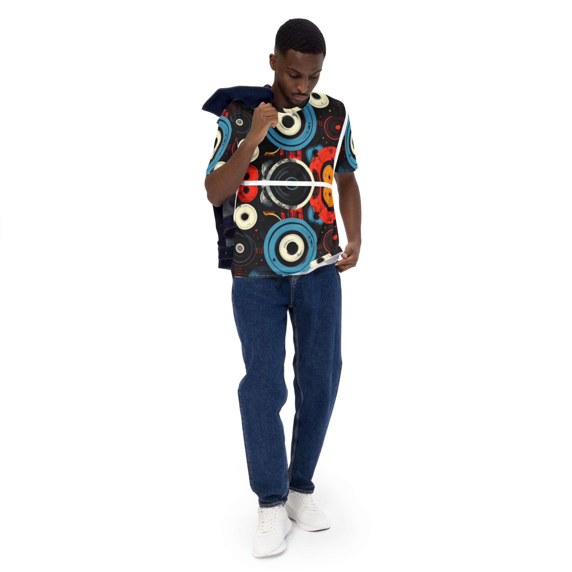 Orbit Frequency — Retro Athletic Energy Pattern in Bold Fitness Streetwear | Vinyl Motion Meets Modern Gym Lifestyle - Image 6