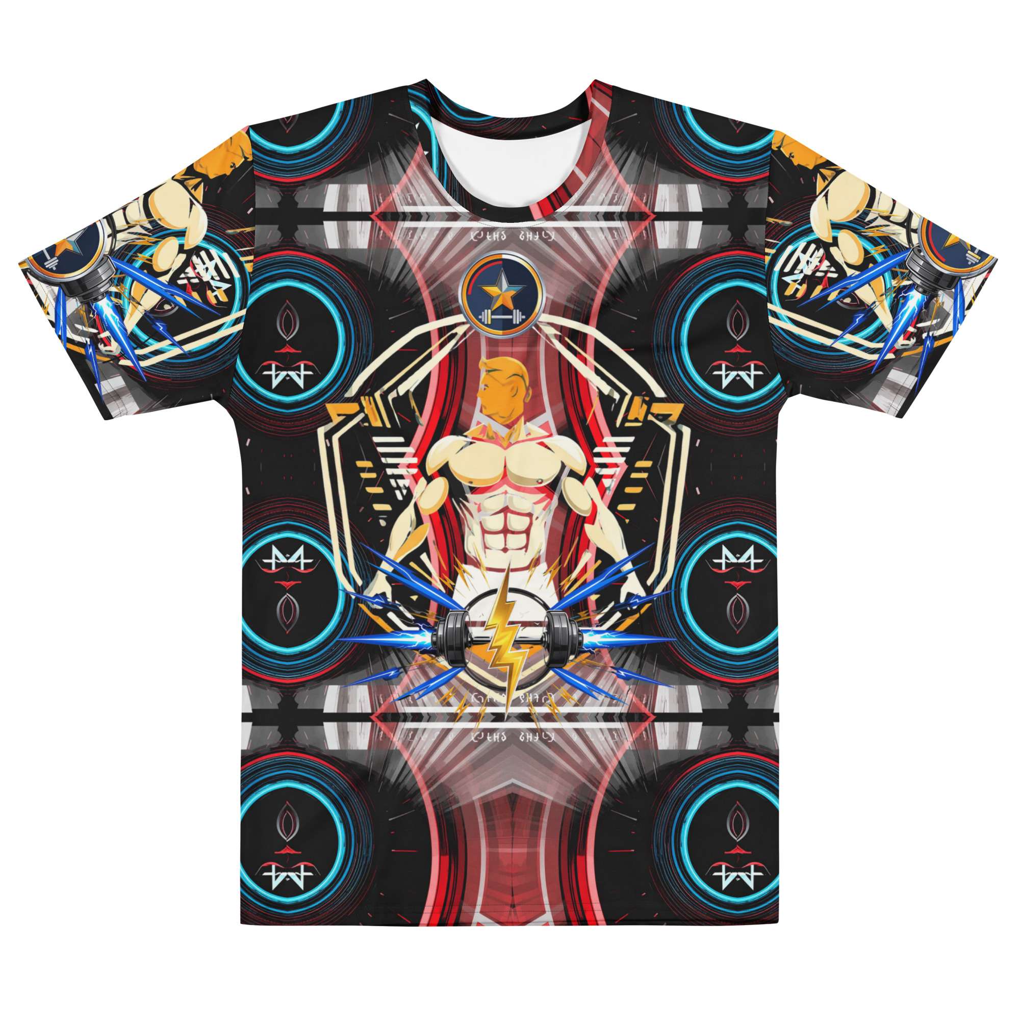 Guardian Core — Reactor Strength Sigil in Cyber Athletic Streetwear | Gym-Ready Energy Design | All-Over Print Men’s T-Shirt - Image 2