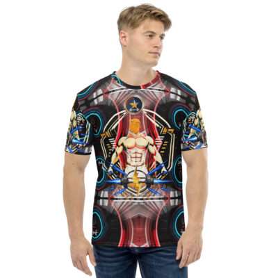Guardian Core — Reactor Strength Sigil in Cyber Athletic Streetwear | Gym-Ready Energy Design | All-Over Print Men’s T-Shirt