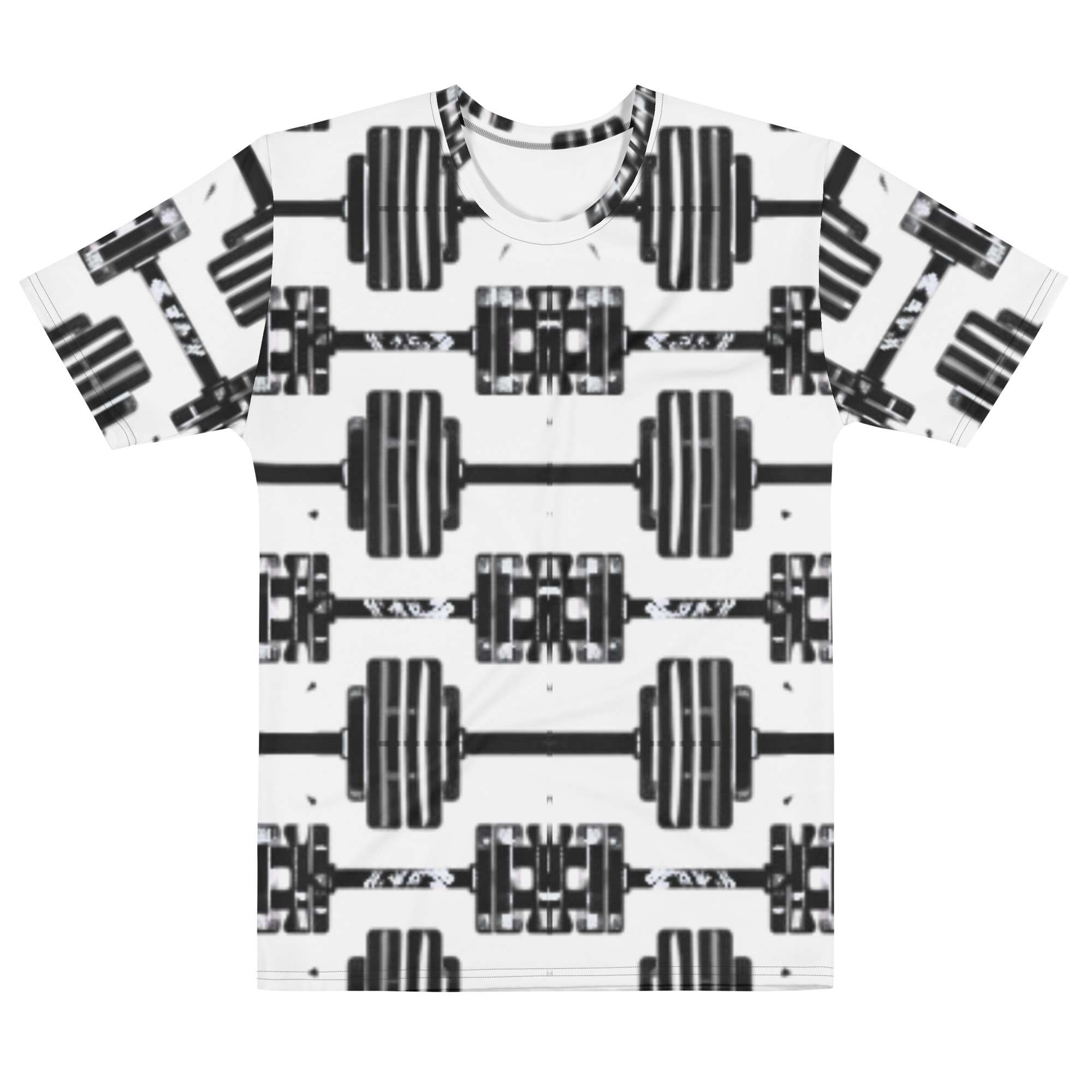 Iron Grid — Minimal Barbell Pattern in Clean Fitness Streetwear | Strength Training Meets Everyday Gym Lifestyle | All-Over Print Men’s T-Shirt - Image 2