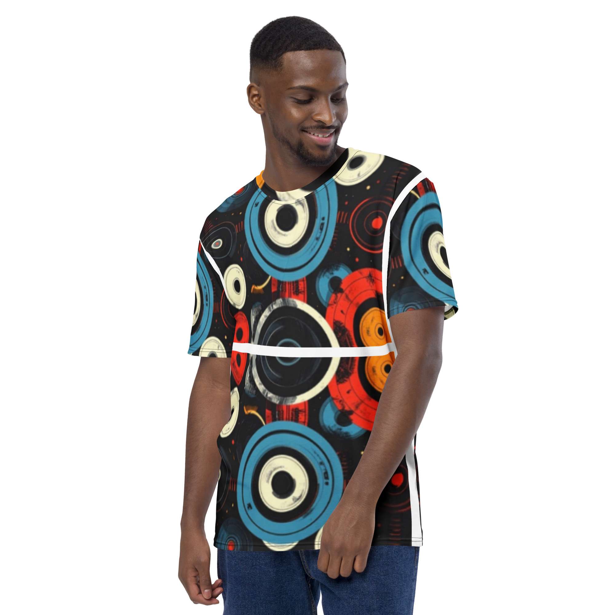 Orbit Frequency — Retro Athletic Energy Pattern in Bold Fitness Streetwear | Vinyl Motion Meets Modern Gym Lifestyle - Image 5